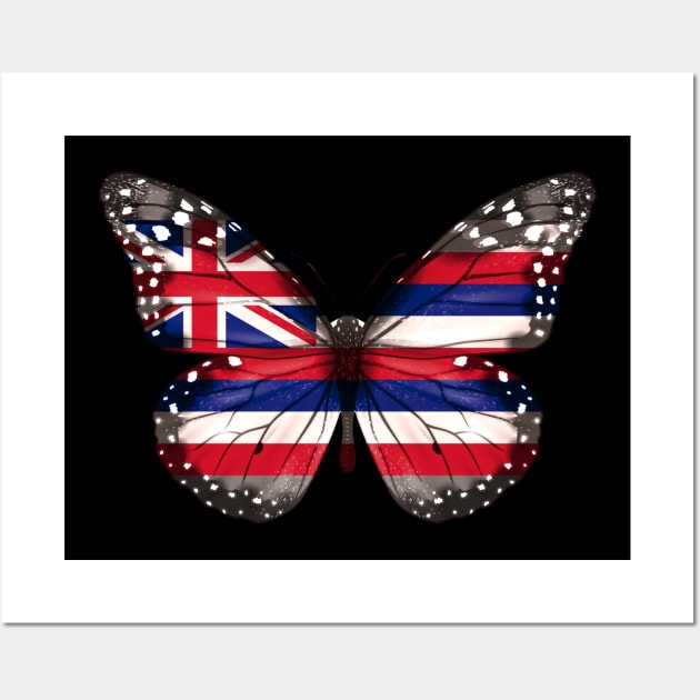 Hawaii Flag Butterfly - Gift for Hawaiian From Hawaii HI Wall Art by Country Flags